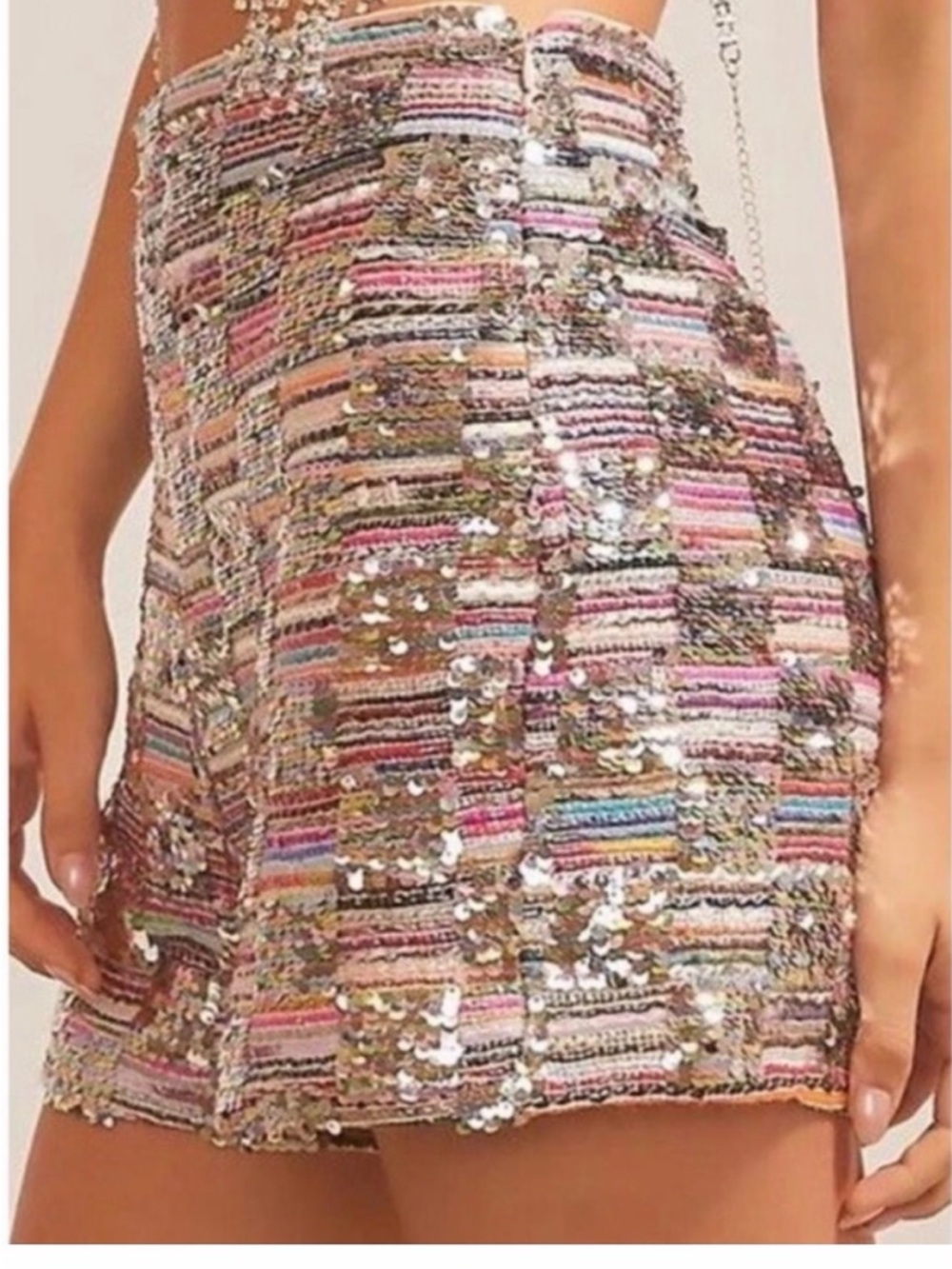 NWT !! Main Strip High Waist Sequin Shorts